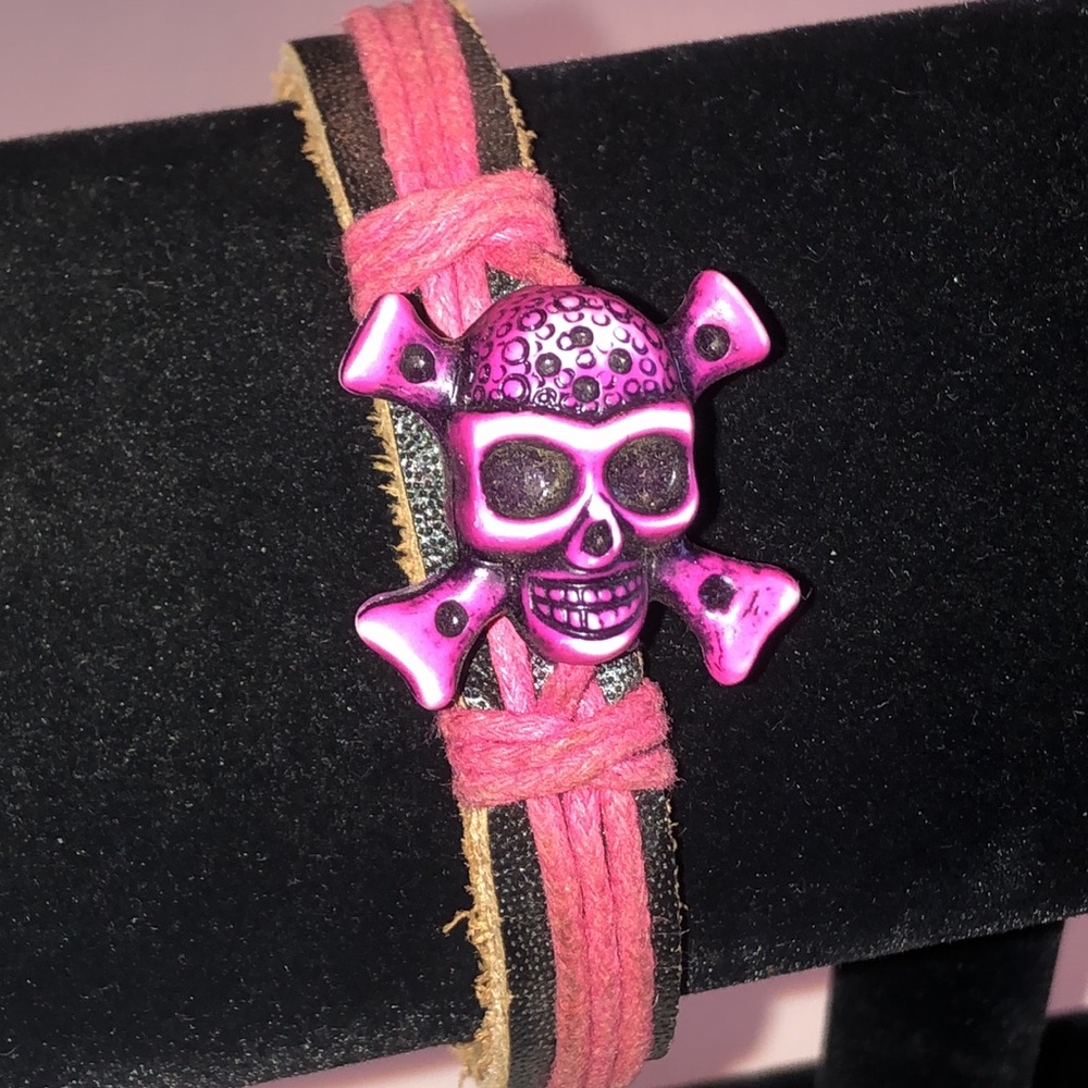 Pink Skull Boho Bracelet